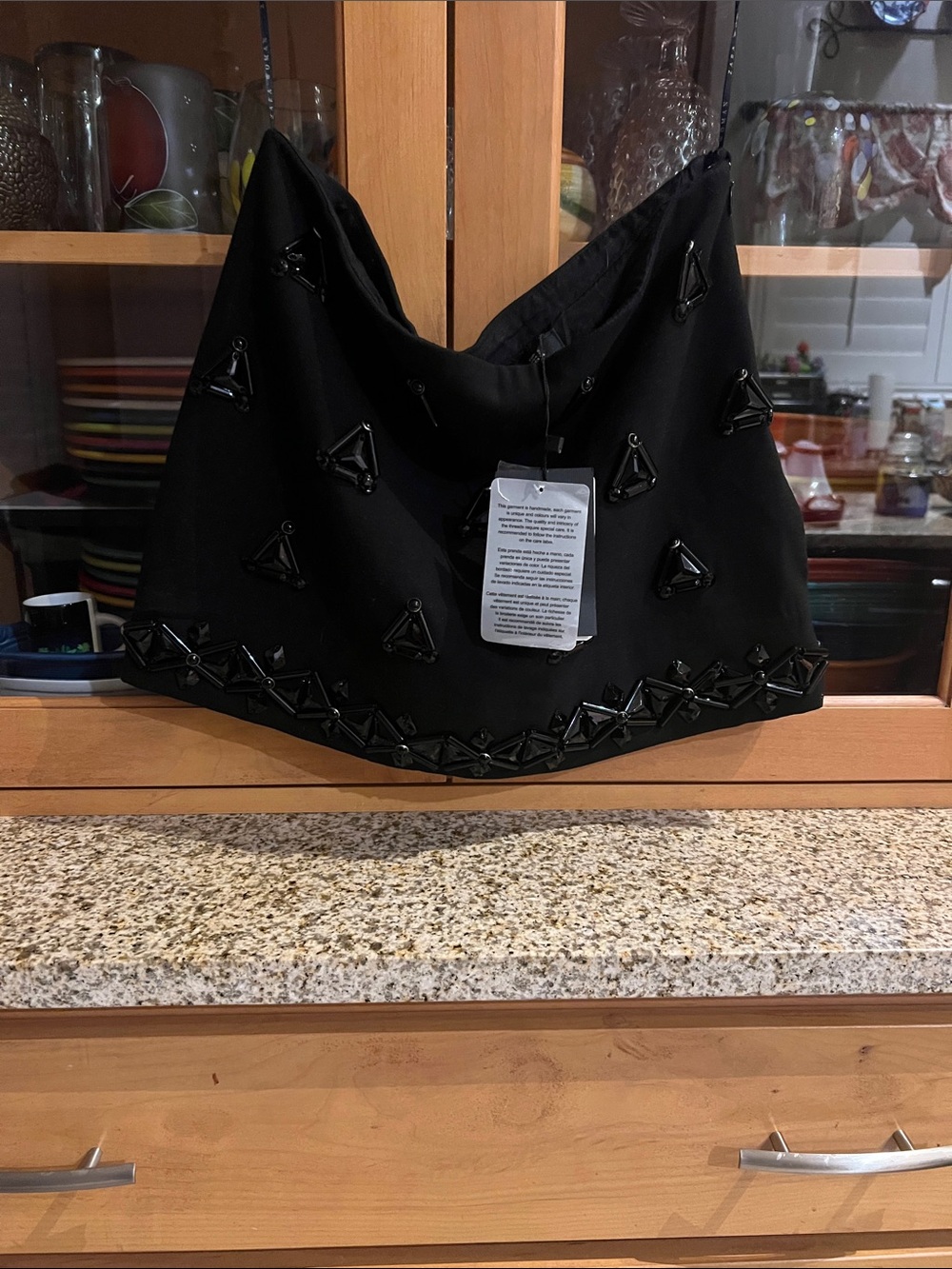 Zara Black Studded Hobo Skirt